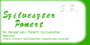 szilveszter ponert business card